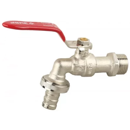 Кран ЗУБР шаровой водоразборный, латунный с никелированным покрытием, 3/4"-1/2" 51216-3/4-1/2 купить в Надыме