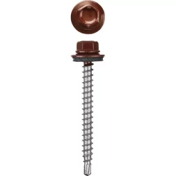 Саморезы СКД кровельные, RAL 3005 темно-красный, 35 х 4.8 мм, 1 800 шт, для деревянной обрешетки, STAYER 30300-48-035-3005