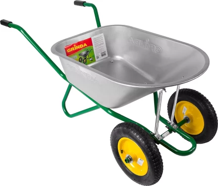 Тачка GRINDA садово-строительная двухколесная, 90 л, грузоподъемность 180 кг 422397_z01 купить в Надыме
