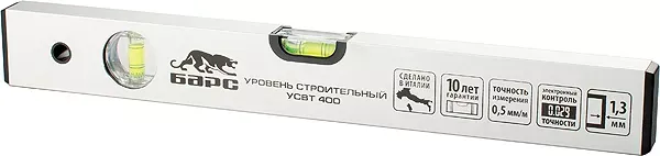 Уровень алюминиевый 2000 мм толщина профиля 1.3 мм 2 глазка  БАРС 35140 купить в Надыме