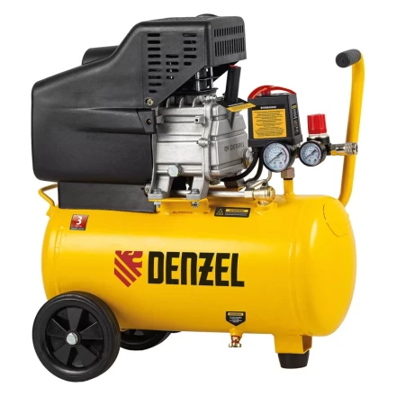 Компрессор воздушный DC1500/24, прямой привод, 1.5 кВт, 24 литра, 220 л/мин Denzel 58160 купить в Надыме