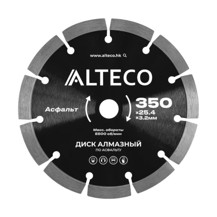 Диск алмазный по асфальту ALTECO 350x25.4x3.2 мм 66485 купить в Надыме