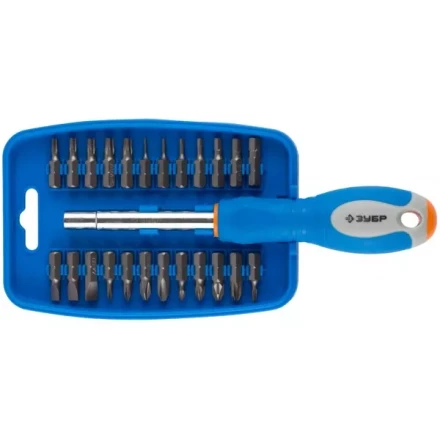 Набор ЗУБР "ЭКСПЕРТ" Отвертка с магнитным битодержателем, биты 25 мм, 25 предметов 25299-H25 купить в Надыме