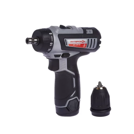 Аккумуляторная дрель-шуруповерт со съемным патроном ИНТЕРСКОЛ ДА-12ЭР-02 КОМБИ Li-ion (2 х 1,5Ач) купить в Надыме