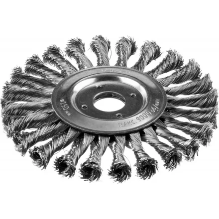 ЗУБР "ПРОФЕССИОНАЛ". Щетка дисковая для УШМ, плетеные пучки стальной проволоки 0,5мм, 150х22мм 35190-150_z02 купить в Надыме