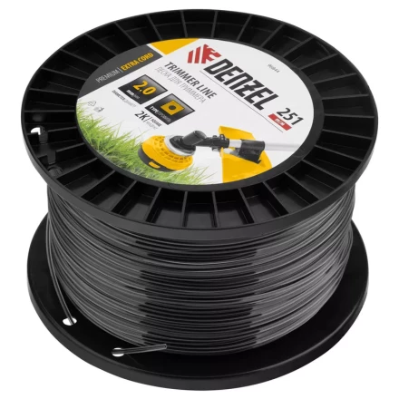 Леска для триммера двухкомпонентная квадрат, 2,0мм х 251м, на DIN катушке EXTRA CORD// Denzel 96844 купить в Надыме