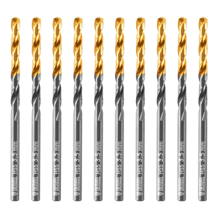 Сверло по металлу, 3,5 мм, HSS-Tin, Golden Tip, 10 шт. Denzel 717207 купить в Надыме
