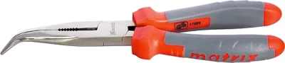 Длинногубцы изогнутые 200мм двухкомпонентные рукоятки MATRIX PROFESSIONAL 17404