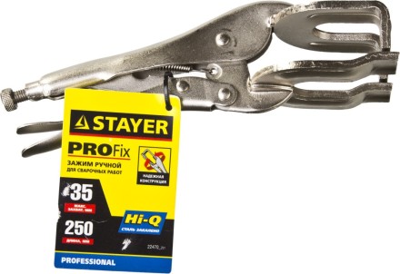 Зажим STAYER &quot;PROFI&quot; &quot;PRO-Fix&quot; ручной, сварщика, 250x35мм 22470_z01 купить в Надыме
