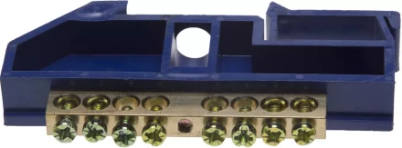 Шина СВЕТОЗАР нулевая на DIN-изоляторе, макс. ток 100А, 5,2мм, 8 полюсов 49807-08 купить в Надыме