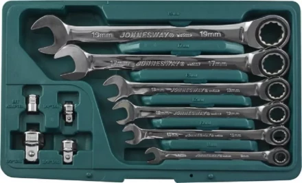 Набор ключей комбинированных трещеточных  8-19мм  адаптеры 10предметов Jonnesway W45110S 48879 купить в Надыме