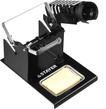 Подставка для паяльников STAYER "MASTER", штампованная, с держателем для катушек с припоем 55321 купить в Надыме
