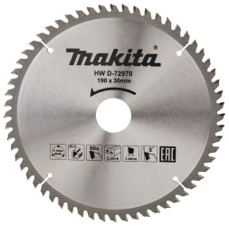Диск пильный для алюминия Makita D-72970, 190x30/20х1.4 мм; 60 зубьев