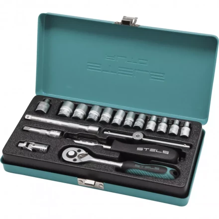 Набор торцевых головок с трещоткой 1/4 18 предметов Stels 13573 купить в Надыме