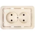 Розетка СВЕТОЗАР "ГАММА" двойная, цвет бежевый, 16А/~250В SV-54102-B купить в Надыме