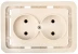 Розетка СВЕТОЗАР "ГАММА" двойная, цвет бежевый, 16А/~250В SV-54102-B купить в Надыме