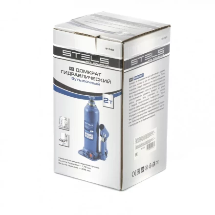 Домкрат гидравлический бутылочный 2 т h подъема 178-338 мм Stels 51160 купить в Надыме