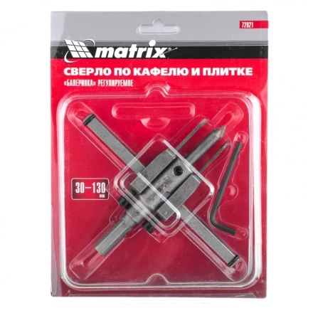 Сверло по кафелю и плитке регулируемое "Балеринка" 30-130 мм Matrix 72821 купить в Надыме