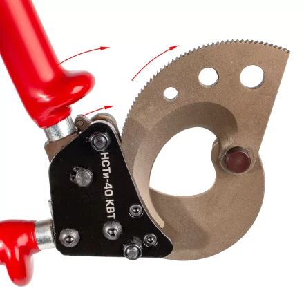 Секторные ножницы диэлектрические КВТ НСТи-40 для резки кабелей до 40 мм, проводов АС со стальным сердечником и прутков из низкоуглеродистой стали (84395) купить в Надыме