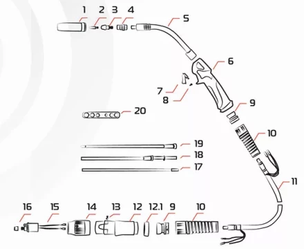 Гусак к горелке MIG 36KD MF0034 Ref Aurora купить в Надыме