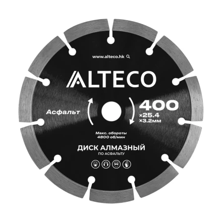 Диск алмазный по асфальту ALTECO 400x25.4x3.2 мм 66486 купить в Надыме