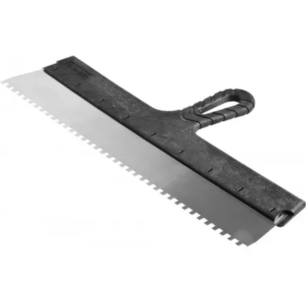 Шпатель ЗУБР "МАСТЕР" ФАСАДНЫЙ, нержавеющее полотно, 450мм, зуб 6х6мм 10078-45-06 купить в Надыме