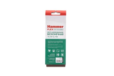 Лента шлиф. бесконечная HAMMER 75х457мм P80 купить в Надыме