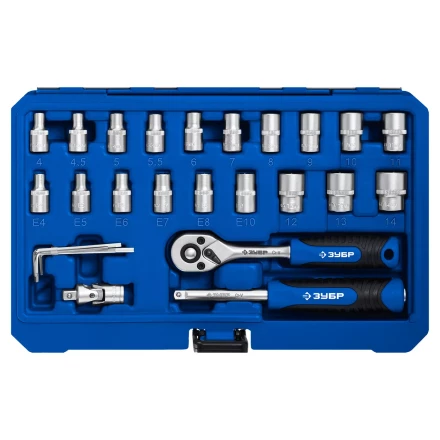 ЗУБР А-57, 57 предм., (1/4), универсальный набор инструмента, Профессионал (27671-H57) купить в Надыме