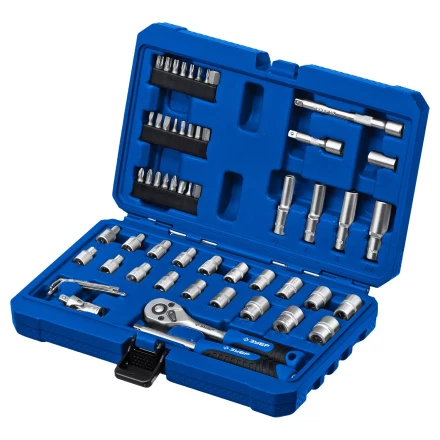 ЗУБР А-57, 57 предм., (1/4), универсальный набор инструмента, Профессионал (27671-H57) купить в Надыме