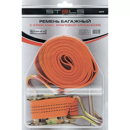 Ремень багажный с крюками 0.038х5 м храповый механизм STELS 54370 купить в Надыме