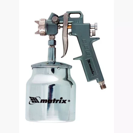 Пневматический краскопульт с нижним бачком V=1,0 л + сопла  диаметром 1.2, 1.5 и 1.8 мм  MATRIX 57316 купить в Надыме