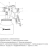 Пневматический краскопульт с нижним бачком V=1,0 л + сопла  диаметром 1.2, 1.5 и 1.8 мм  MATRIX 57316 купить в Надыме