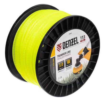 Леска для триммера зубчатый квадрат, 3,0мм х 113м, на DIN катушке FLEX CORD// Denzel 96806 купить в Надыме