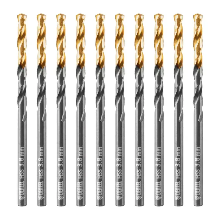 Сверло по металлу, 3,8 мм, HSS-Tin, Golden Tip, 10 шт. Denzel 717208 купить в Надыме
