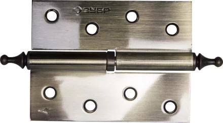 Петля дверная разъемная ЗУБР "ЭКСПЕРТ", 1 подшипник, цвет ст. латунь (AB), левая, с крепежом, 100х75х2,5мм,2шт 37605-100-5L купить в Надыме