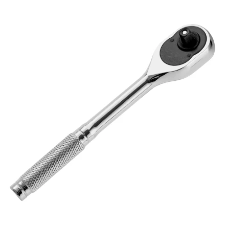 Ключ-трещотка 1/4&quot;, 45 зубьев, цельнометаллический, с быстрым сбросом, CrV, хром// Сибртех 14014  купить в Надыме