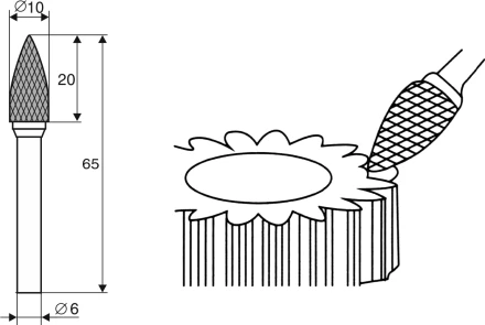 Борфреза Аркоподобная заостренная G 6х10 Энкор 21712 купить в Надыме