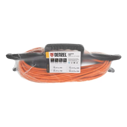 Удлинитель-шнур силовой Denzel 37406 Garden Series, ПВС, 20м, 1 розетка 3 x 1 мм, 3 м купить в Надыме