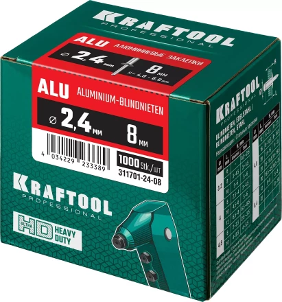 Заклепки алюминиевые KRAFTOOL 311701-24-08 купить в Надыме
