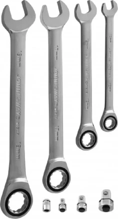 Набор ключей комбинированных трещеточных 10-19мм адаптеры 8предметов Jonnesway W45508S 48880 купить в Надыме