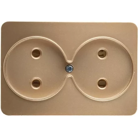 Розетка СВЕТОЗАР "ГАММА" без заземления, двойная, без вставки и рамки, цвет золотой металлик, 16А/~250В SV-54102-GM купить в Надыме