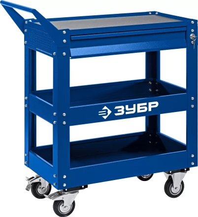 ЗУБР 820 х 405 х 955 мм, инструментальная тележка с выдвижным ящиком + 2 полки, Профессионал (38914) купить в Надыме