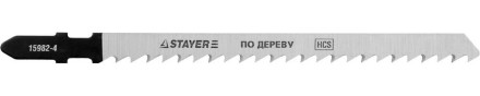 Полотна STAYER &quot;PROFI&quot;, T301CD, для эл/лобзика, HCS, по дереву, EU-хвост., шаг 4мм, 100мм, 2шт 15982-4_z01 купить в Надыме