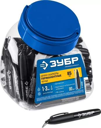 ЗУБР Мини черный, 1-3 мм, 80 шт, перманентный маркер (06331-2) купить в Надыме