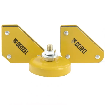 Набор из 2 магнитных сварочных фиксаторов и магнитной клеммы "масса" Denzel 97557 купить в Надыме