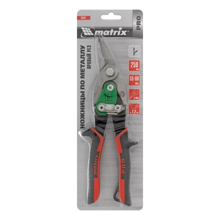 Ножницы по металлу Matrix, 250 мм, правый рез, сталь CRMO, двухкомпонентные рукоятки, PRO 78324 купить в Надыме
