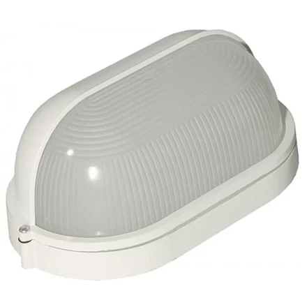 Светильник уличный СВЕТОЗАР влагозащищенный с верхним защитным кожухом, овал, цвет белый, 100Вт SV-57213-W купить в Надыме