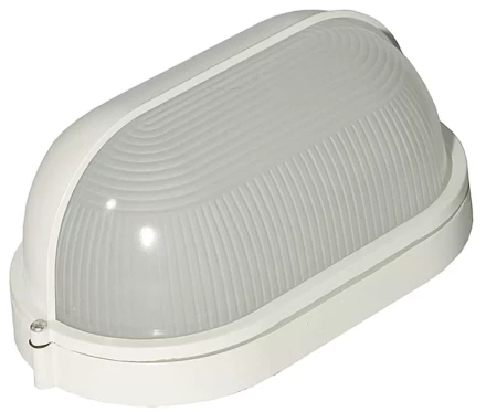 Светильник уличный СВЕТОЗАР влагозащищенный с верхним защитным кожухом, овал, цвет белый, 100Вт SV-57213-W купить в Надыме
