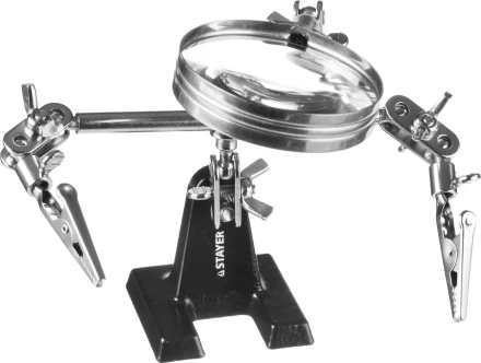 Штатив STAYER "MASTER" для фиксации электронной платы, c увеличительной линзой 55339 купить в Надыме