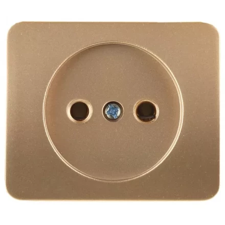 Розетка СВЕТОЗАР "ГАММА" без заземления, одинарная, без вставки и рамки, цвет золотой металлик, 16А/~250В SV-54100-GM купить в Надыме